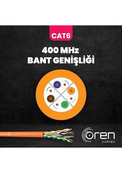 Kablo 50M Cat6 Utp Ethernet Ağ Kablosu Lszh 23 Awg (Turuncu) modelleri