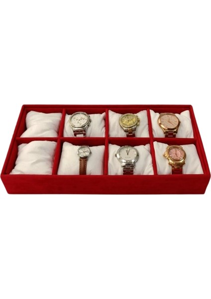 Anfora Kumaş Kaplama Ahşap 8'li Saat Kutusu