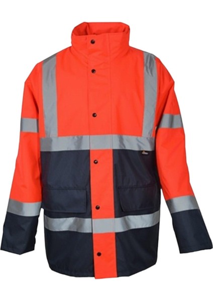 WJK05 Oxford Reflektörlü Parka (Turuncu/lacivert)