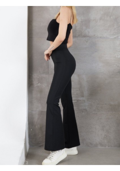 Siyah Ispanyol Scuba Pantolon