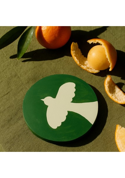 Ahşap Bardak Altlığı Seti Kuş Desenli 4 Adet fırsatları