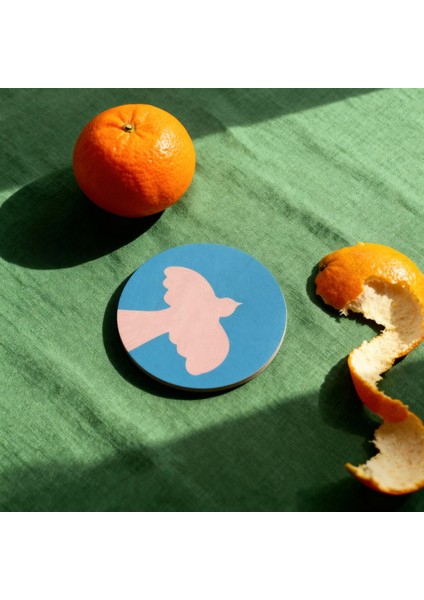 Ahşap Bardak Altlığı Seti Kuş Desenli 4 Adet indirimleri