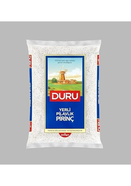 Duru Yerli Pilavlık Pirinç 2000G – Doğal Hasat, Pilav Için Ideal, Düşük Yağ ve Şeker Içeriği fiyatları