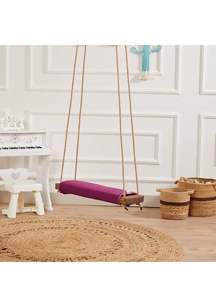 Klasik Ahşap Piknik Salıncak - Ev ve Bahçe Modeli (Mor)