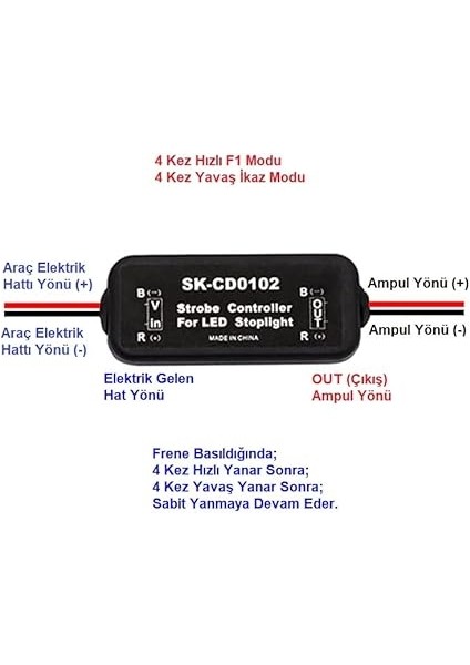 Adet Stop Fren Çakar Modülü LED Ampul Uyumlu 4 Hızlı 4 Yavaş Sonra Sabit modelleri
