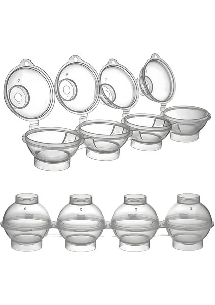 4'lü Küre Buz Topu Kalıbı - Yuvarlak Içecek Buz Topu Dondurucu Buzluk Saklama ve Sunum Kabı fiyatları