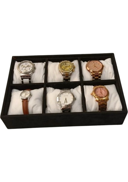 Kadife Kaplama 6'lı Saat Kutusu, Organizer