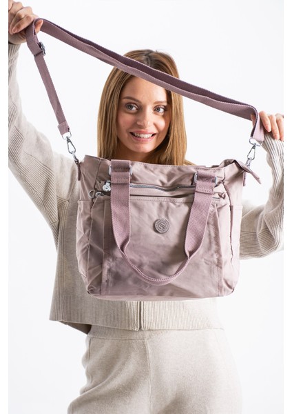 Sanmorris Kadın 4 Bölmeli Suya Dayanıklı Saten Kumaş Çapraz ve Omuz Askılı Çanta modelleri