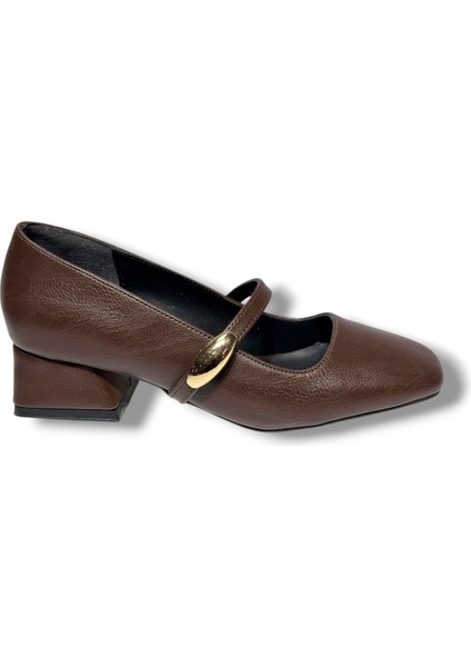 Cshoes 175-26 Cilt Deri Bantlı Kısa Kare Topuklu Kadın Ayakkabı fiyatları