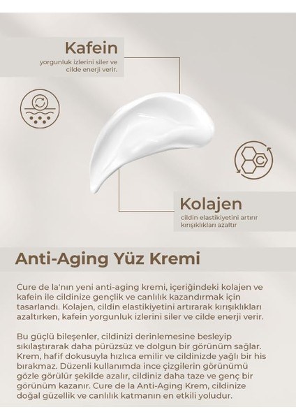 Cúre De La - Anti-Aging Yüz Kremi - Kolajen & Kafein & Peptit Kompleks & Aloe Vera fiyatları