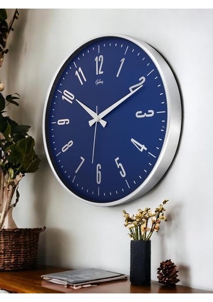 717-G-1 Serisi Eskitme Metal Görünümlü Sessiz Akar Modern Duvar Saati 40 cm fiyatları