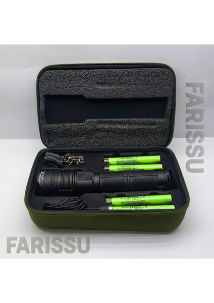 Gold Orion OR-G500 100W Süper Parlak LED El Feneri – 1000 Metre Menzilli, 4*181350 Lityum Pil, Zoom Özellikli, Şarj Edilebilir, Su Geçirmez Metal Gövde