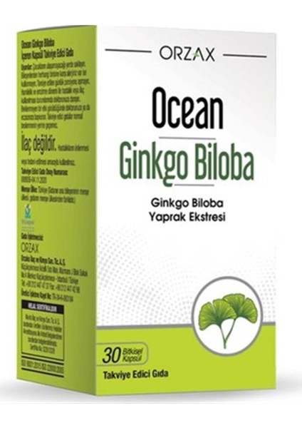 Orzax Ocean Ginkgo Biloba 30 Kapsül