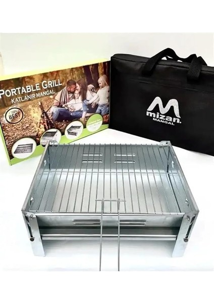 Çantalı Kalın Galvaniz Katlanır Mangal (Yeni Model 0,80 Mm) indirimleri