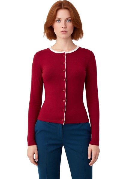 Kadın Bisiklet Yaka Düğmeli Uzun Kollu Viskon Ribana Bluz Kaliteli Şık Rahat Modern Zarif Günlük