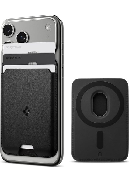 Magfit iPhone Için Magsafe Özellikli 3 Kartlı Manyetik Cüzdan Valentinus Wallet Black - AFA05760