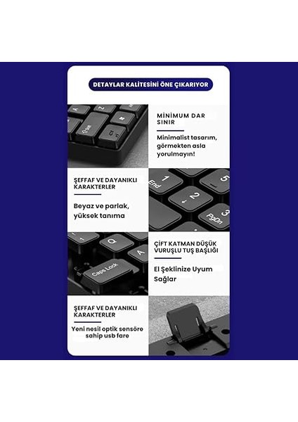 Sessiz Yumuşak Tuşlu Ofis Bilgisayar Laptop Kablolu Klavye ve Mouse Seti 104 Tuşlu Q Klavye fırsatları