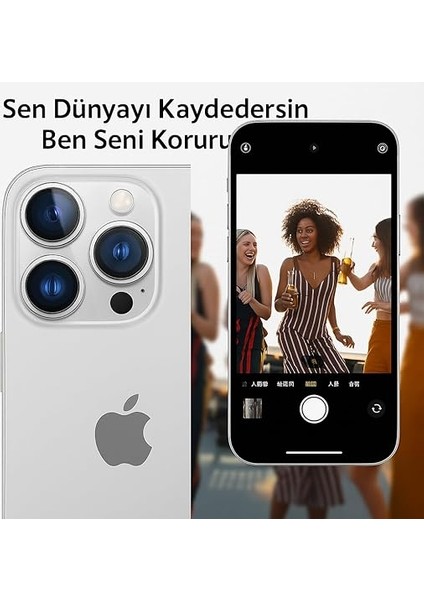 iPhone 15 Pro / 15 Pro Max / 14 Pro /14 Pro Max Kamera Lens Koruyucu, Safir, Kolay Kurulum, Alüminyum Alaşım Çerçeveli 9h Sertliğinde Cam Lens, Siyah indirimleri
