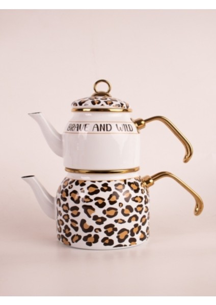 Alt-Üst Emaye Mini Çaydanlık Takımı