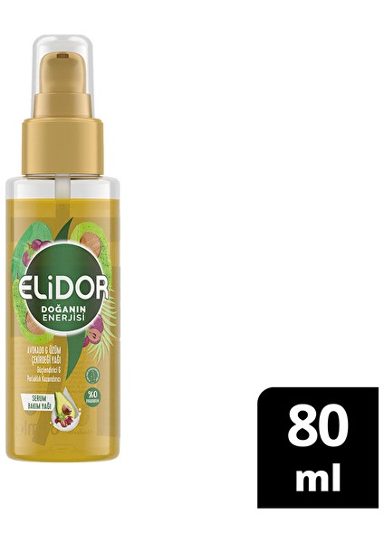 4 Adet Elidor Doğanın Enerjisi Saç Bakım Yağı 80 ml Avokado ve Üzüm Çekirdeği