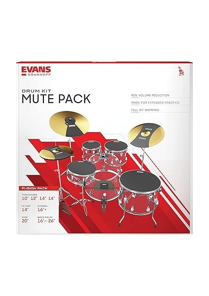 Soundoff Davul Sessiz Pedleri - Tam Kutu Davul Pedi Seti - Davul Sessizleri Paketi - 3 Zil, 4 Tom/trampet ve 1 Bas Davul Sessiz - Davul Kitlerini Susturmak Için Harika - Fusion fiyatları