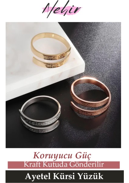 Nazardan Koruyan Ayetel Kürsi Yazılı Çelik Yüzük fiyatları