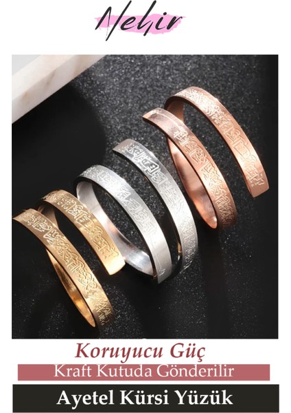 Nazardan Koruyan Ayetel Kürsi Yazılı Çelik Yüzük fırsatları