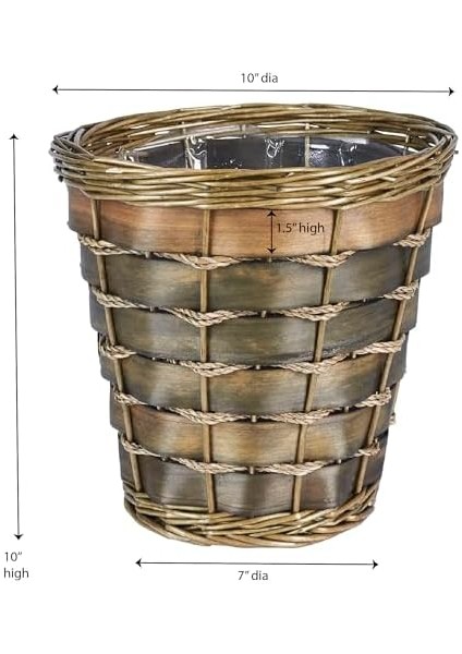 ML-2215 Küçük Dekoratif Hasır Çöp Sepeti | Haven Söğüt ve Kavak | Koyu fiyatları