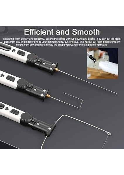 Akülü Köpük Kesici Sıcak Tel Köpük Kesici Kalem Strafor Kesme Aletleri Seti Elektronik Lehimleme Seti Çok Fonksiyonlu Gravür Kalemi LED Işık ile 5 Saniye Isınma Doomun fırsatları