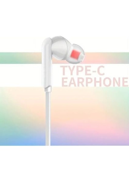 Teknosepetim Tak Çalıştır Type-C Kulakiçi Kablolu Kulaklık Mikrofonlu 15 Pro Max S24 Ultra Uygun Kulaklık (Beyaz) fiyatları