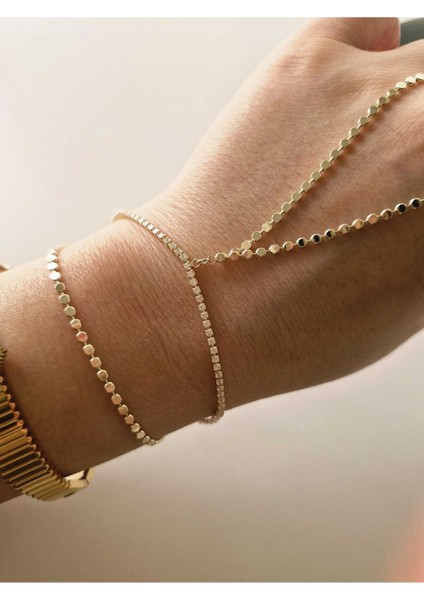 Nokta Zincir Model Zirkon Taşlı Zarif Gold Şahmeran fiyatları