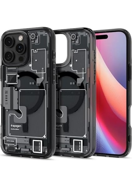 16 Pro ile Uyumlu Ince Magsafe Kılıf Ultra Hybrid Sararma Karşıtı Duraclear Hava Kanalı Teknolojisi Askeri Sınıf Koruma Magfit Zero One Tasarım Kapak - ACS08135 modelleri