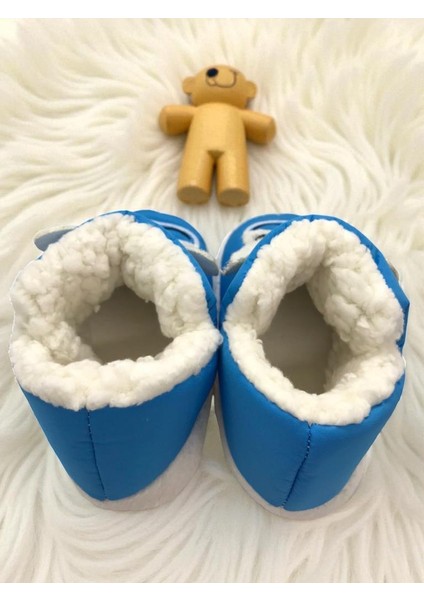 Erkek Çocuk Hayvanlı Kışlık Yumuşacık Içi Yünlü Mavi Ev Pandufu fırsatları