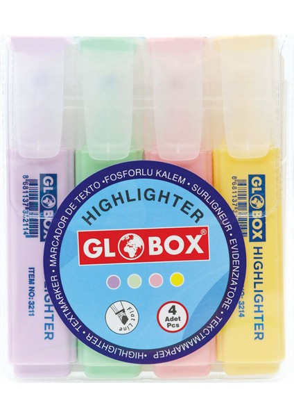 4 Adet Globax Pastel Fosforlu Kalem 4 Lü fiyatları