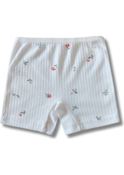 %100 Pamuk Kız Çocuk Fitilli Kaşkorse Boxer Külot Iç Çamaşır 6lı Set