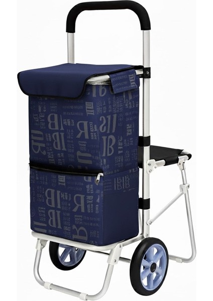 Katlanabilir Oturaklı Alüminyum Gövdeli Pazar Arabası – Sessiz Tekerlek, Fermuarlı Çanta fiyatları