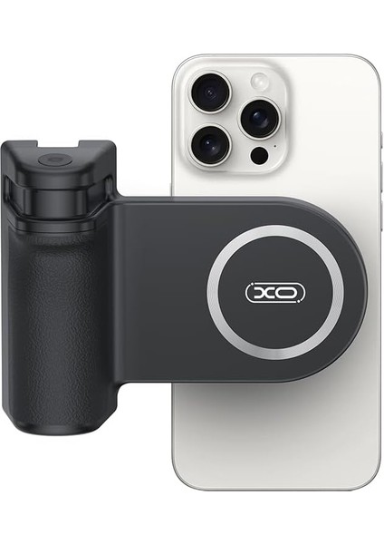 Xo Magsafe ile Uyumlu Bluetooth Telefon Deklanşör Grip, Yayıncı, Blogger, Fotoğrafçılar ve Gezginler Için Tasarlanmış, Manyetik Sabitleme Için Harici Mıknatıs, Usb-C Şarj, 110MAH, SS18, Siyah