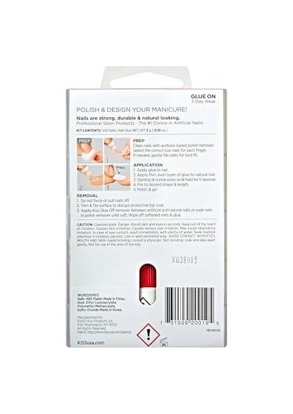 Kiss Şeffaf Kısa Takma Tırnak (100&APOS;LÜ Paket) modelleri