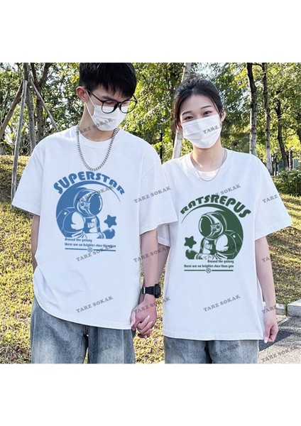 Iki Adet Harajuku Tarzı Çift Kombinleri, Yeni Sezon, Beyaz Renkli Şık Kıyafetler