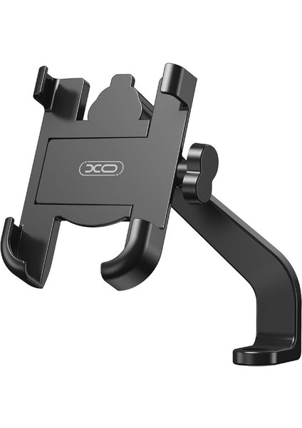 Xo C141 Metal Motosiklet Ayna Telefon Tutucu, 360° Dönebilen, 4-6.9 Inç Uyumlu, Stabil ve Dayanıklı Malzeme, Alüminyum Alaşım, Siyah