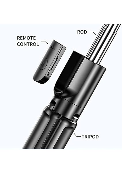 3&apos;ü 1 Arada Selfie Çubuğu Ve, 360° Dönebilir Başlık, 10M Kablosuz Bağlantı, Ios ve Tüm Cihazlar Ile Uyumlu, Siyah modelleri