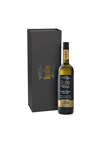 Riccolivo Premium Natürel Sızma Zeytinyağı 750 ml - Erken Hasat - Soğuk Sıkım - Londra Zeytinyağı Yarışması Kalite Ödülü - Asitlik%0.3-0.6 - Yüksek Fenolik - Veganlara Uygun - Tek Orjinli