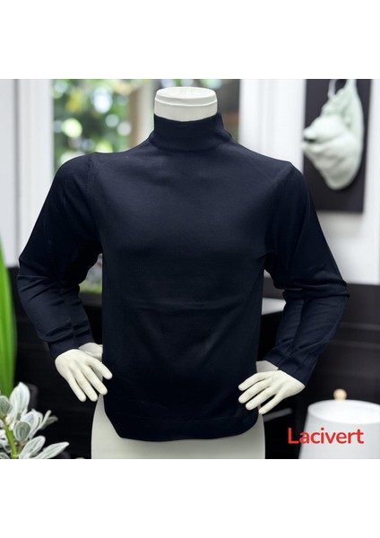 Uzun Kollu Lacivert Balıkçı Yaka Kazak (Unisex) modelleri