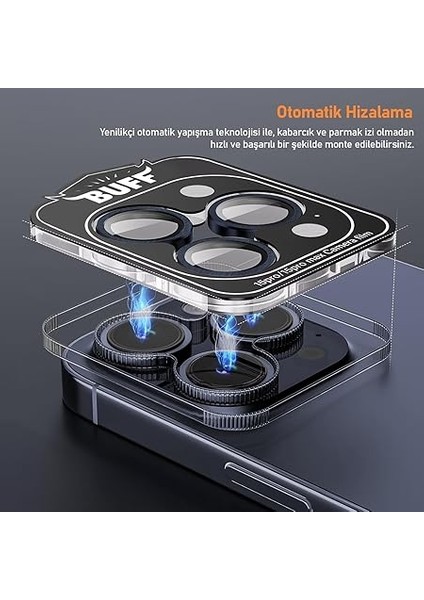 Labs iPhone 15 Pro Max / 15 Pro Uyumlu Titanyum Kamera Lens Koruyucu (Mavi Titanyum) fiyatları