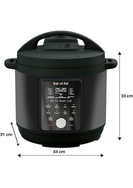 Pot, Duo Whisperquiet/sessiz Çok Amaçlı Pişirici, Düdüklü Tencere, Sterilizatör, Yoğurt Hazırlayıcı, Sous Vide Cihazı, DPPC604, 5.7 Litre, Siyah modelleri
