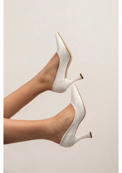 Beyaz Kadın Ince Kadeh Topuklu Ayakkabı/şık Gösterişli Beyaz Kadın Topuklu Ayakkabı fırsatları