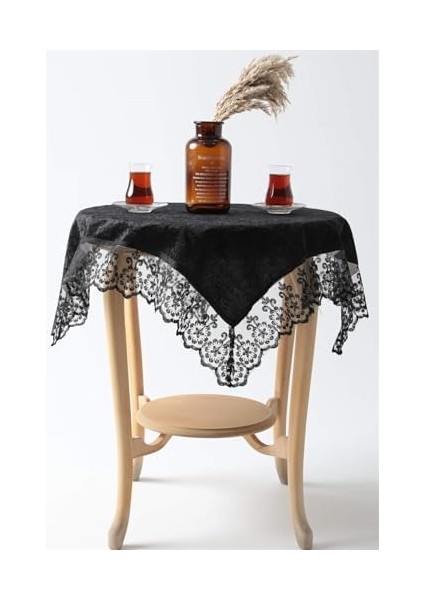 Güpürlü Kadife Fiskos Örtüsü Siyah fiyatları