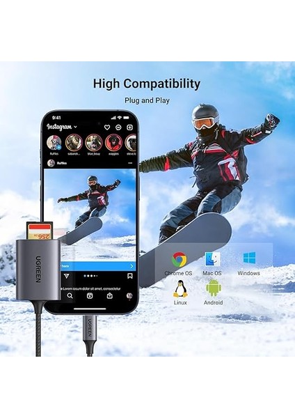 USB C Kart Okuyucu Sd/tf Kart Okuyucu Thunderbolt 3 Harici Bellek Kartı Okuyucu. fırsatları