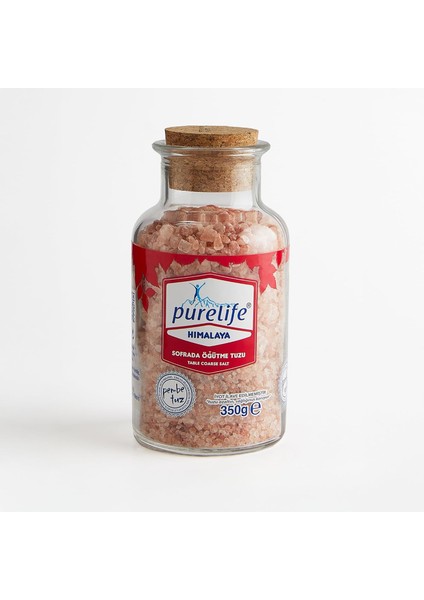 Purelife Himalaya Tuzu - Granül Kristal Kaya Tuzu Pembe - Mantar Tıpalı Cam Şişe - 350 gr fiyatları