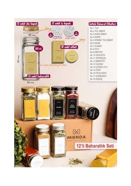 12'li Seti, 120 Ml, Kapak ve Etiketli Takım MH00GLD12 fiyatları